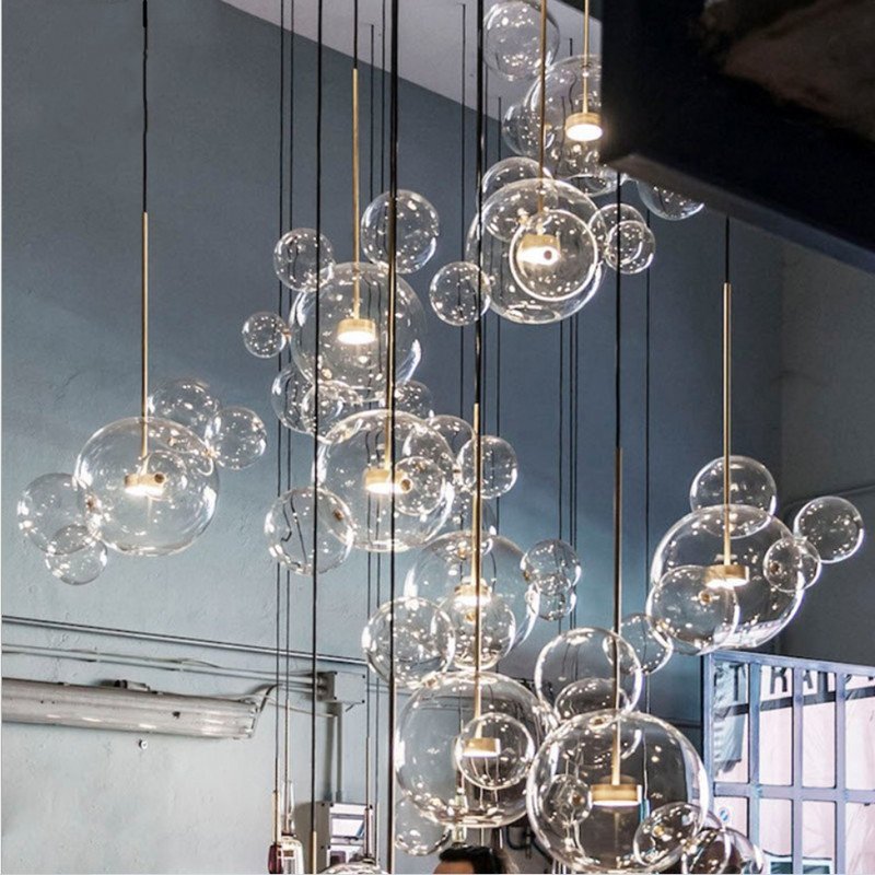 High Quality Creative Soap Bubble Glass Chandelier Dining Room Window Modern Light