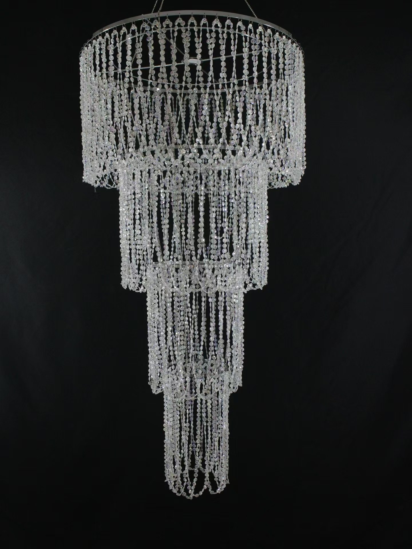 Hot sale acrylic Chandelier crystal drops ceiling Modern wedding decoration luminaire beaded wedding chandelier decoration