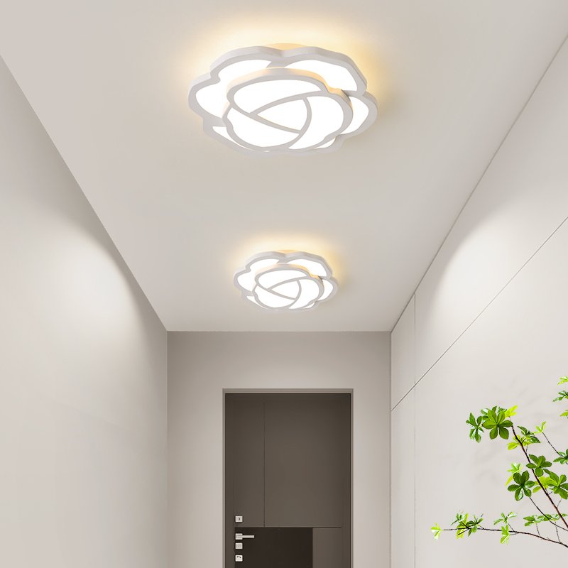Rose White Nordic Minimalist Decorations for Home Light Fixture Lighting Creative LED Bedroom Ceiling Lamps