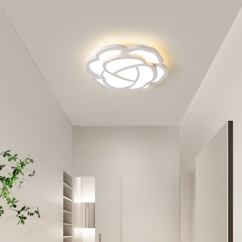 Rose White Nordic Minimalist Decorations for Home Light Fixture Lighting Creative LED Bedroom Ceiling Lamps