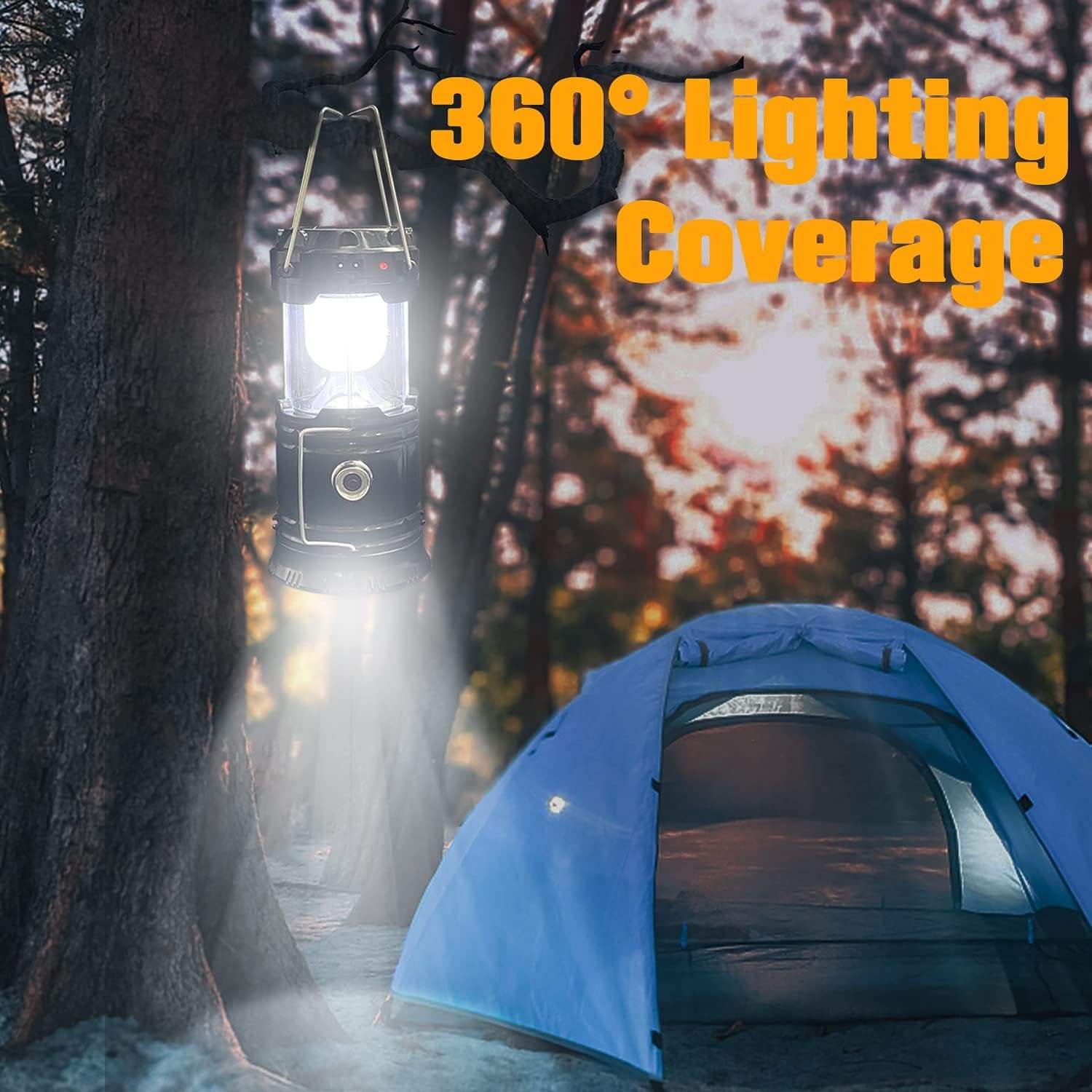 Solar Charging Plastic Outdoor Portable Telescopic USB Rechargeable Solar Folding Led Camping Lantern Light