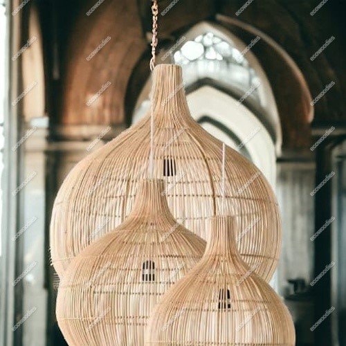 Handmade Bamboo Rattan Indoor Lights Chandeliers & Pendant Lights Bamboo Pendant Lights Rustic Straw Lamps Home Decor