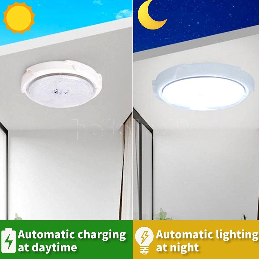 Waterproof Ip65 Outdoor Garden Indoor 40W 60W 100W 200W 300W Intelligent Solar LED Ceiling Light With Solar Panel