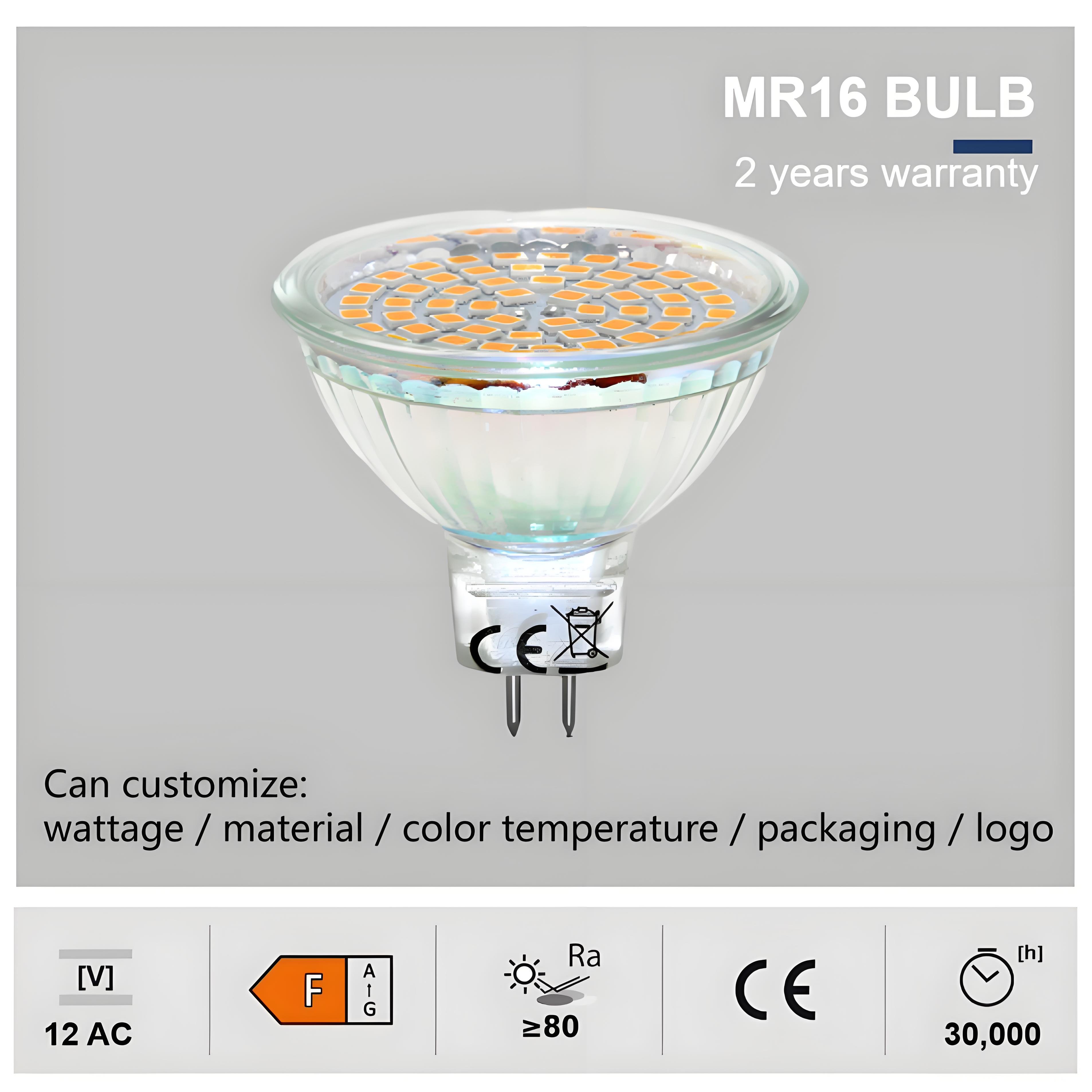 Wholesale Custom Ceiling Spotlight MR16 Led Light Bulb GU5.3 Down light for Indoor and Outdoor