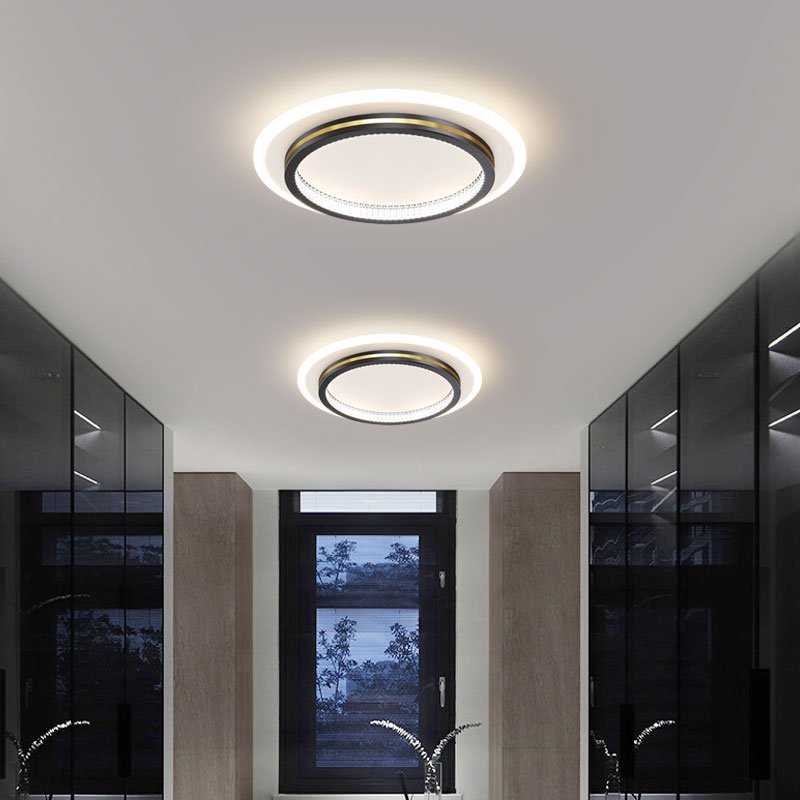 Factory direct sales 25*25cm black golden iron square balcony modern square led ceiling light