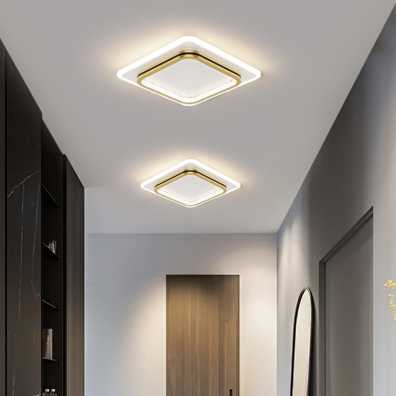 Factory direct sales 25*25cm black golden iron square balcony modern square led ceiling light