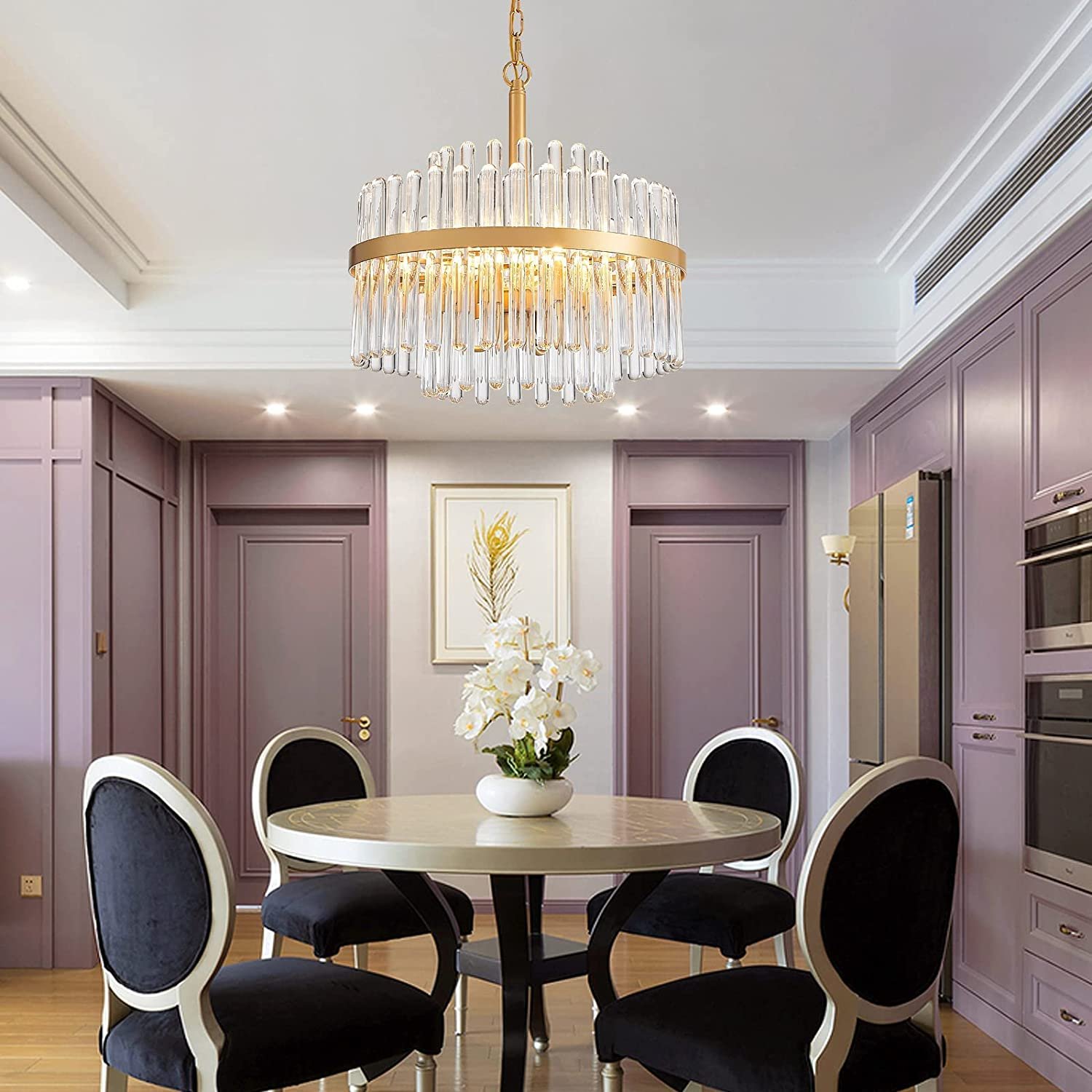 Minimal Price Gold home decor lustre cristal led modern luxury lighting k9 crystal pendant light decorative hanging chandelier