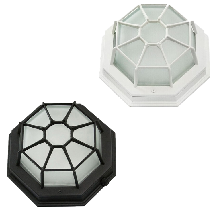 Decorative Octagon Black Metal LED Outdoor Wall light ETL listed Exterior Garden outdoor lighting fixture exterior wall lamp