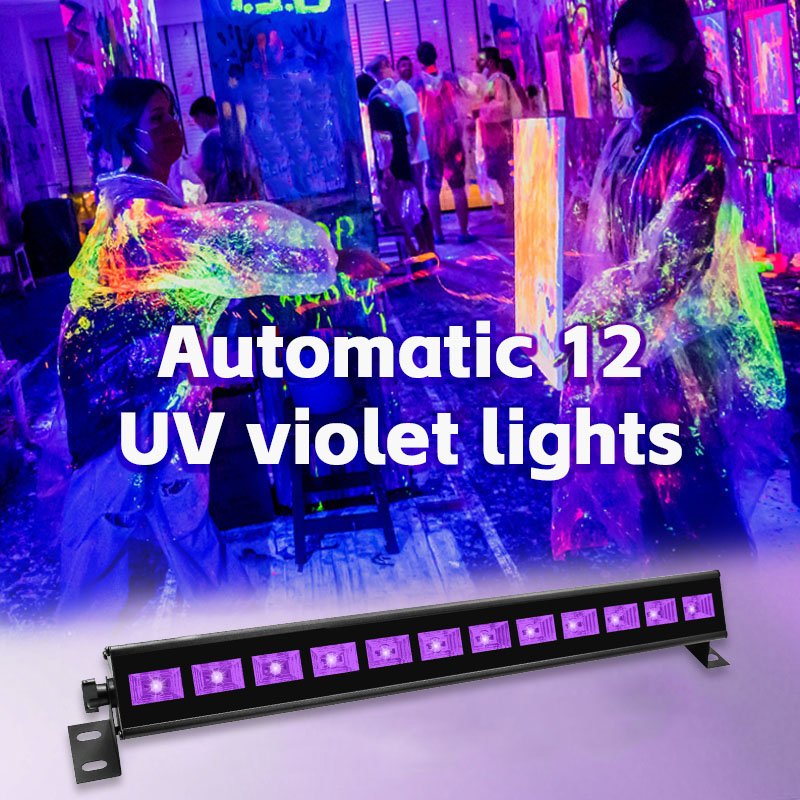 Outdoor Black light Wireless Remote Aluminium Enclosure Waterproof 36W UV Stage lights For Fiestas Camping Party