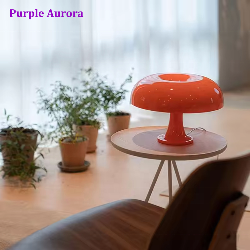 Bedside Lamp Led Desk Orange White Mushroom Table Lamps Bedside Night Light Decorative Lighting Luxury