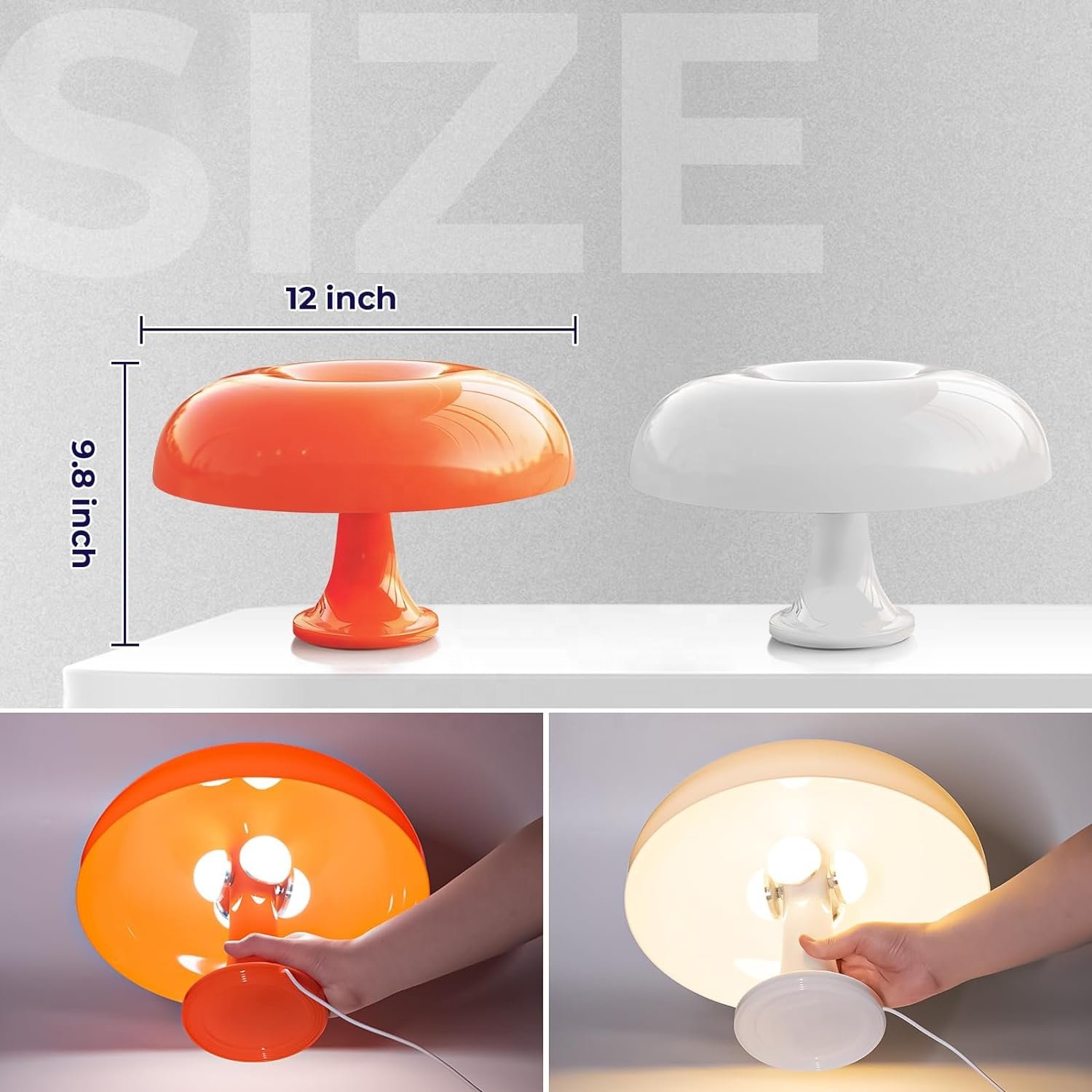 Bedside Lamp Led Desk Orange White Mushroom Table Lamps Bedside Night Light Decorative Lighting Luxury