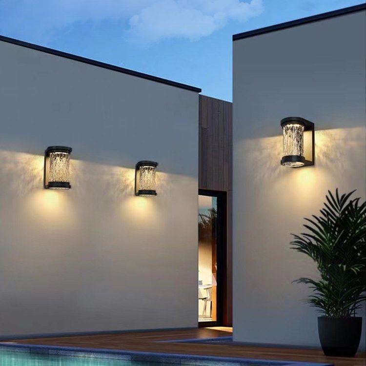 LED 8W outdoor waterproof wall lamp Villa courtyard water ripple balcony garden building corridor decorative lighting wall lamp