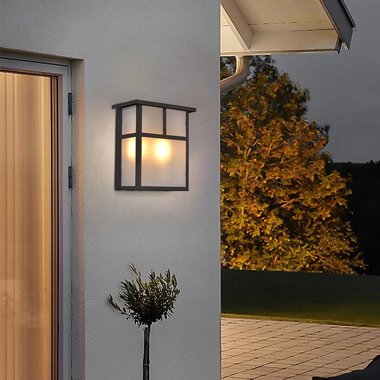 Waterproof IP54 Outdoor Decoration Iron Acrylic Nordic Outdoor LED Sconce Wall Lamp