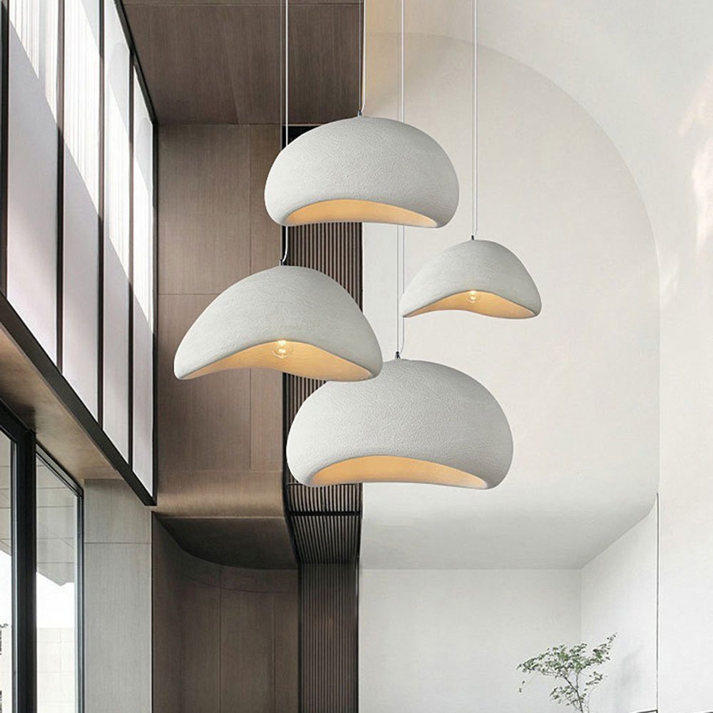 Modern Pendant Light Kitchen White wabi-sabi Minimalist Dome Hanging Light Pendant Lamp for Dining Room
