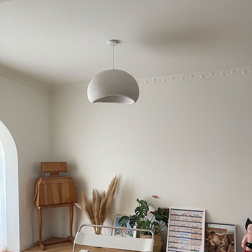 Modern Pendant Light Kitchen White wabi-sabi Minimalist Dome Hanging Light Pendant Lamp for Dining Room