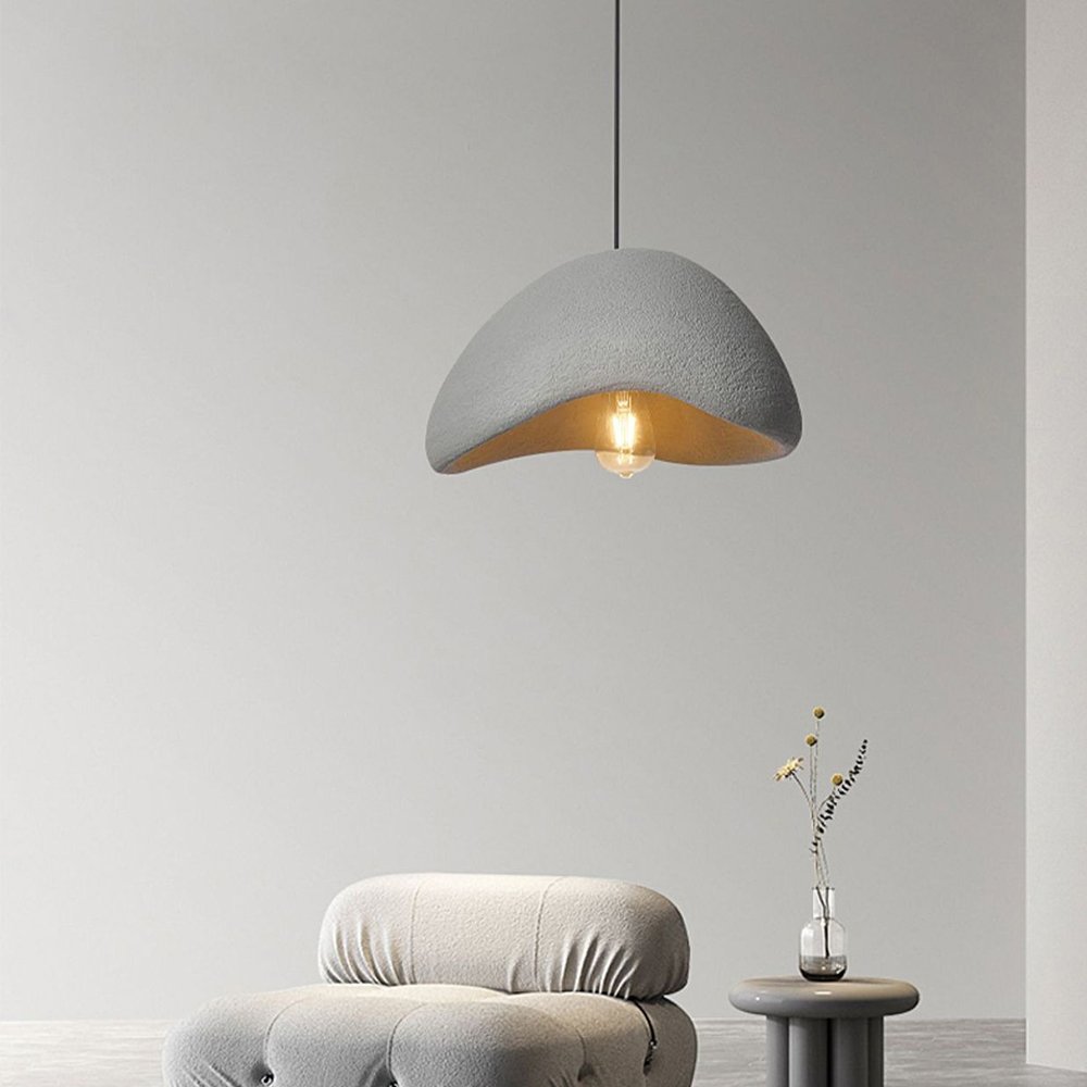 Modern Pendant Light Kitchen White wabi-sabi Minimalist Dome Hanging Light Pendant Lamp for Dining Room