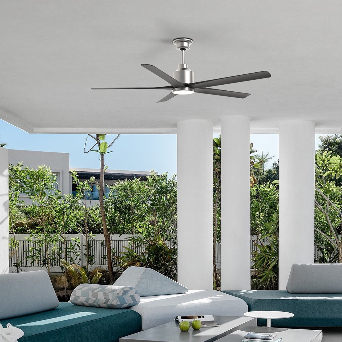 52 inch Large Industrial Fan and Remote 6 Speed Reversible Quiet DC Motor 6 ABS Blade Modern Ceiling Fan