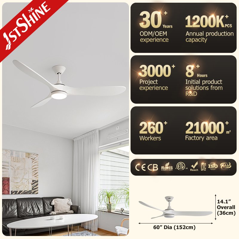 1stshine fan ceiling light 3 wood blades smart remote control ceiling fan with LED light