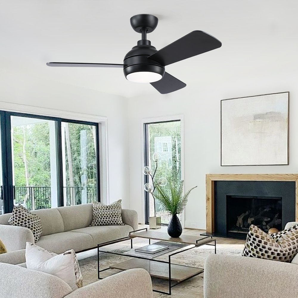 40 inch Newest Modern Design High Airflow for Small Space Remote Control Ceiling Fan with Light