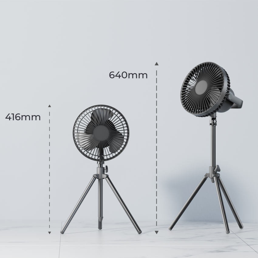 Portable Camping Fan Electric Stand Outdoor Tripod Fan With LED Light 2022 New Fan OEM Factory