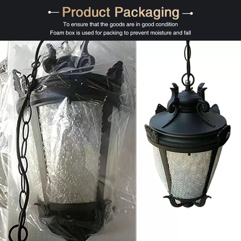 European American Style glass shade Chandelier Indoor And Outdoor Use Decorative Pendant Light Outdoor Ceiling Light