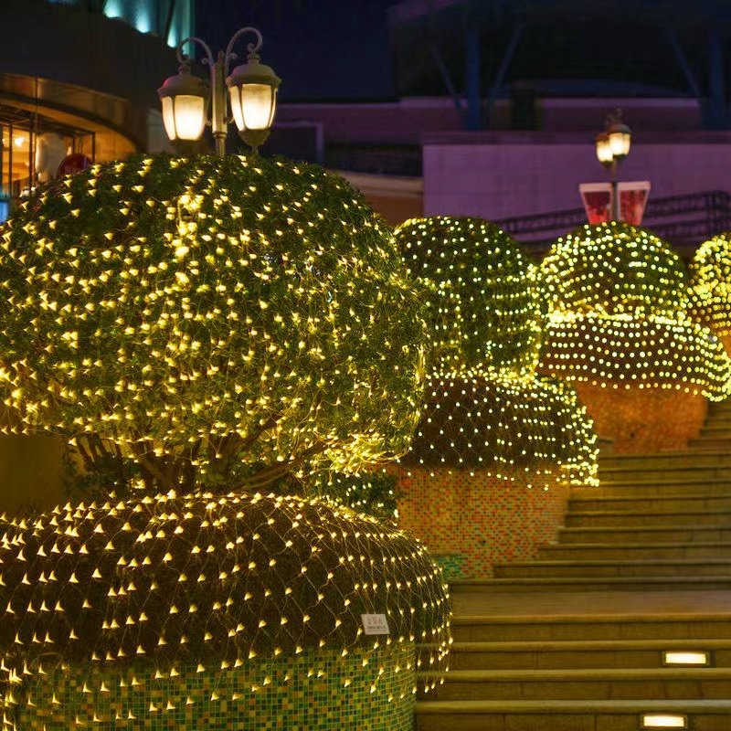 Customized Round Fairy Light Net Outdoor Indoor Party Ceiling Decorate Led Mesh Net Lights Christmas Wedding Decoration LED Net