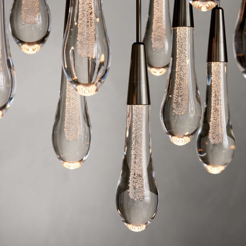 Modern Hand Blown Glass Raindrop Pendant Light Soltaire Modern 17'' 24'' 36'' Round Chandelier Lighting