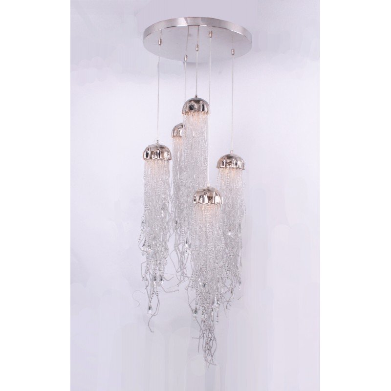 Modern European Style Hotel High Ceiling Decorative Light Tassel staircase Design Nordic Led Chandelier For Living Room
