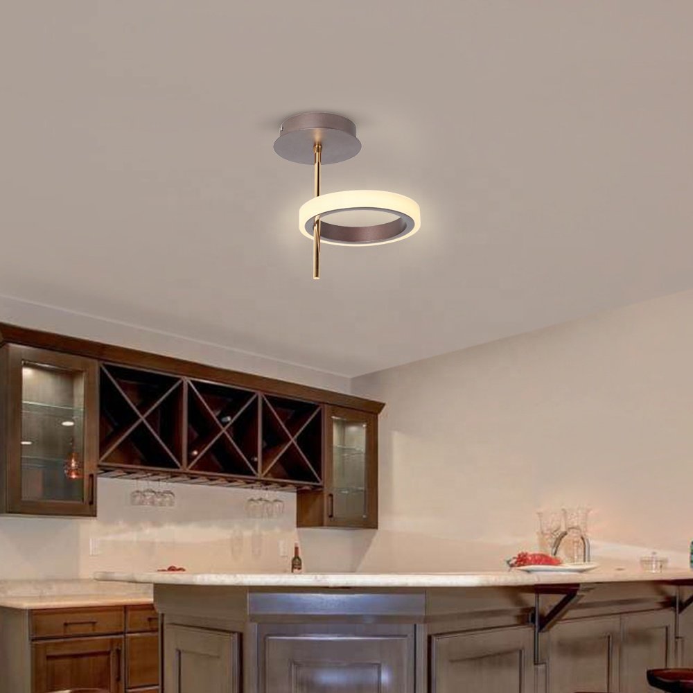 Sunsir SKD led ceiling lighting metal acrylic pendant lamps coffee golden lightings