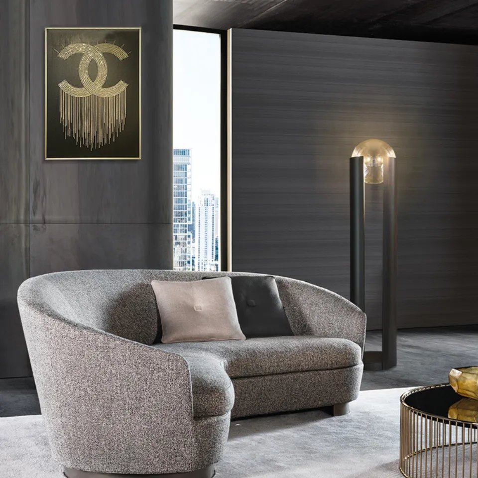 Luxury Glass Indoor outdoor garden decorative metal standing floor lamp nordic for living room modern arc floor lamp