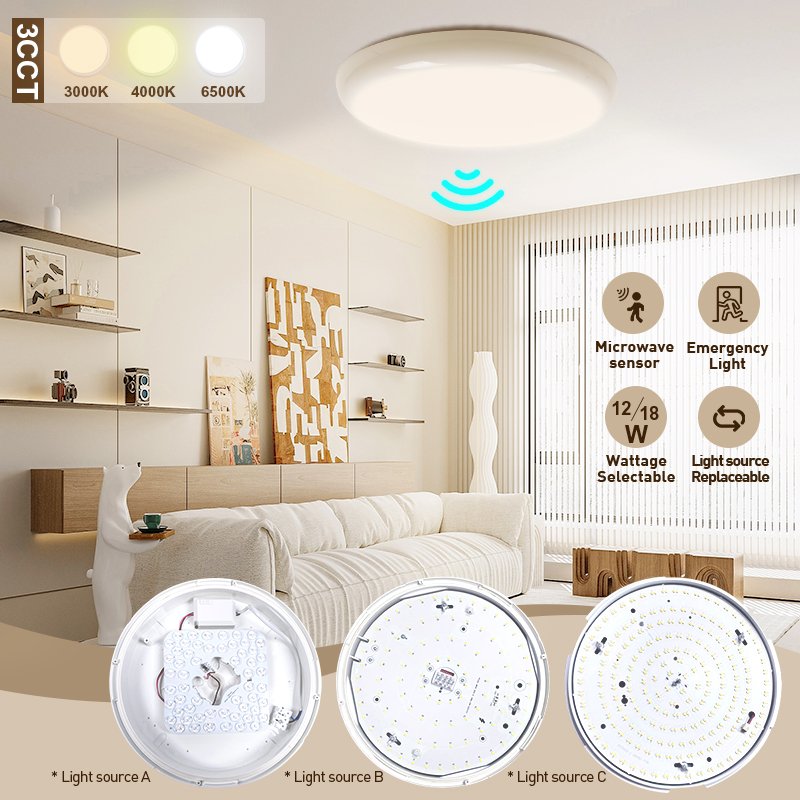 Modern Waterproof Ip65 Led Light Easy Install Round 18w Led Ceiling Lamps for Indoor and Outdoor Lighting