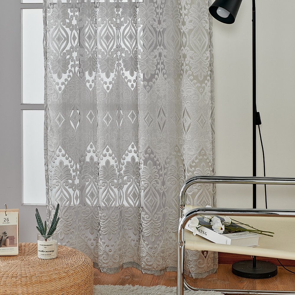 High drape jacquard craft curtain Light luxury transparent curtain living room home finished curtain