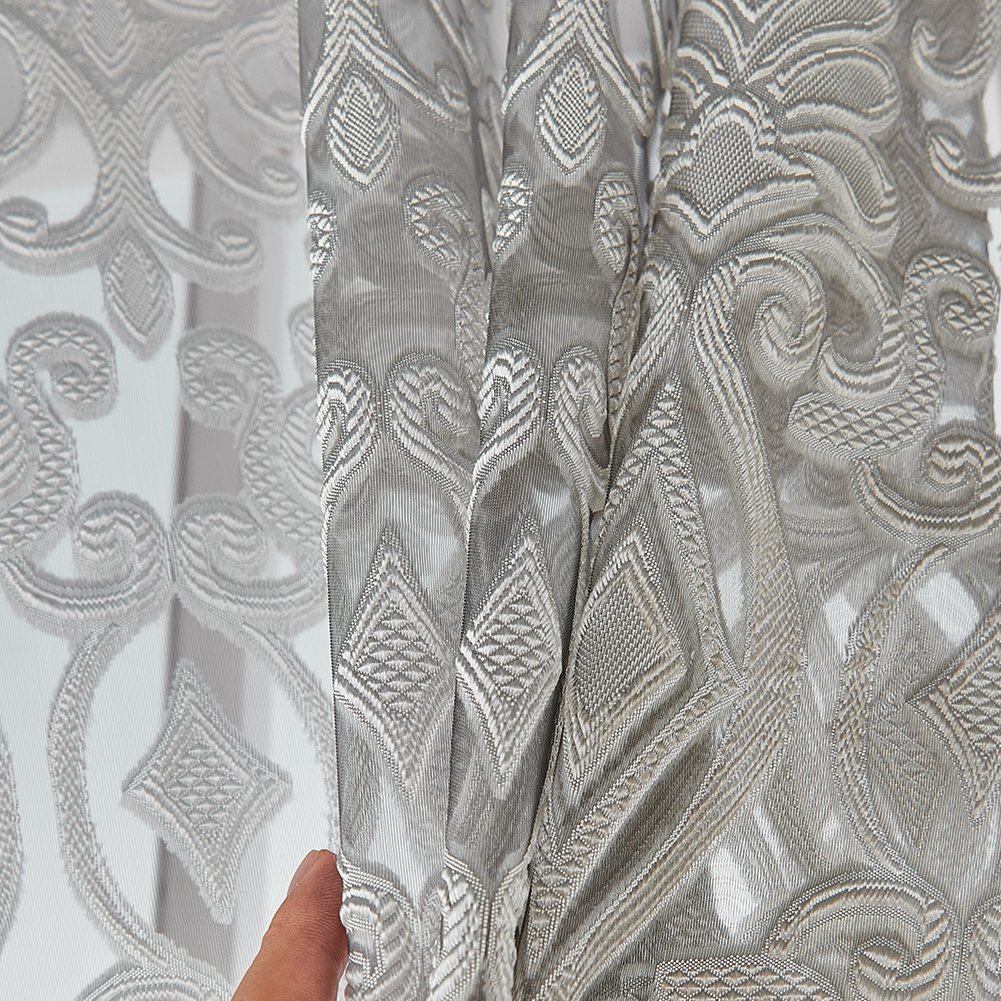 High drape jacquard craft curtain Light luxury transparent curtain living room home finished curtain