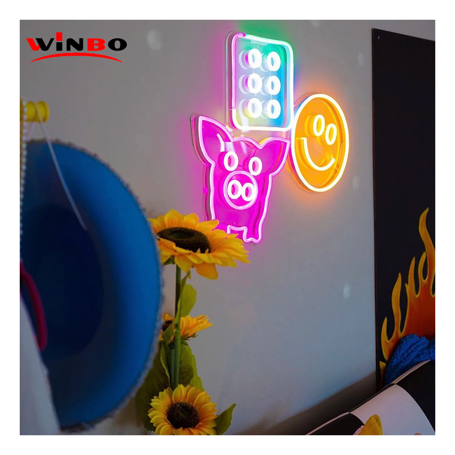 Winbo Neon Sign Custom Logo Girls Boys Gift Outdoor Room Wall Decoration RGB Light Sign Neon