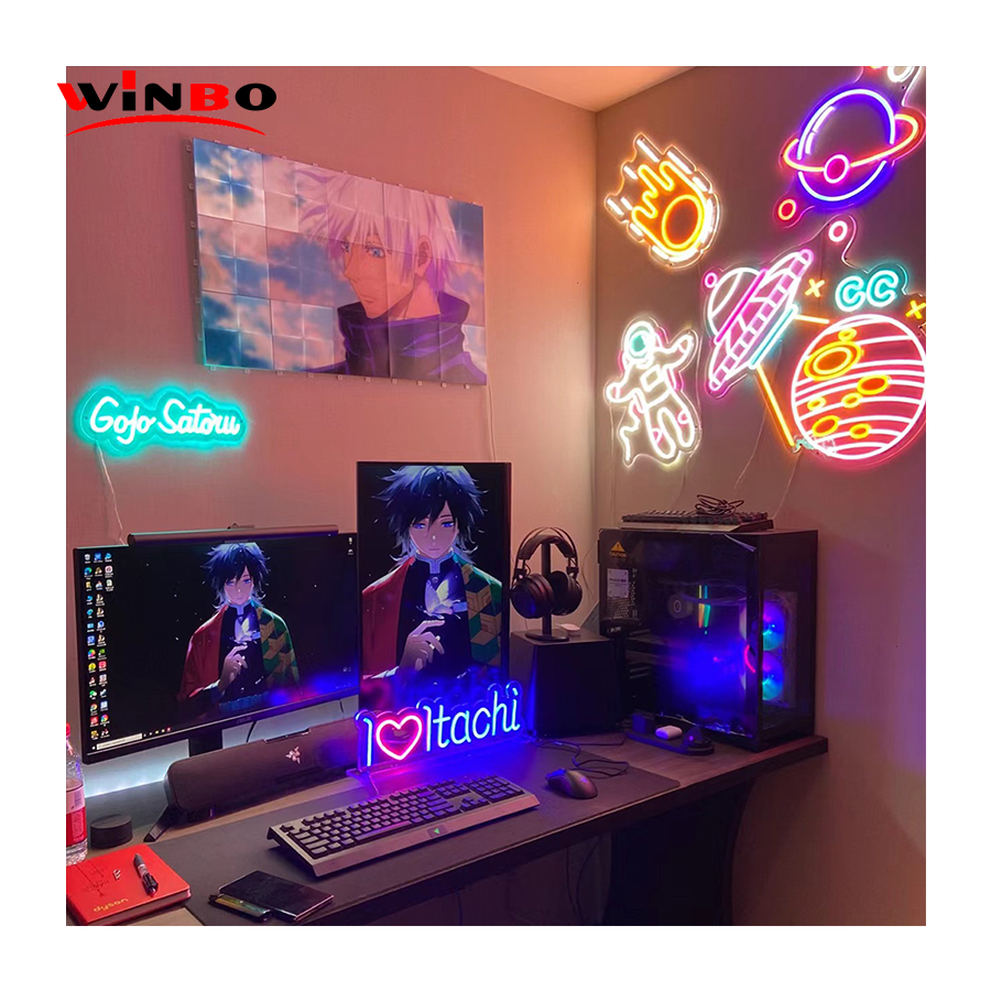 Winbo Neon Sign Custom Logo Girls Boys Gift Outdoor Room Wall Decoration RGB Light Sign Neon