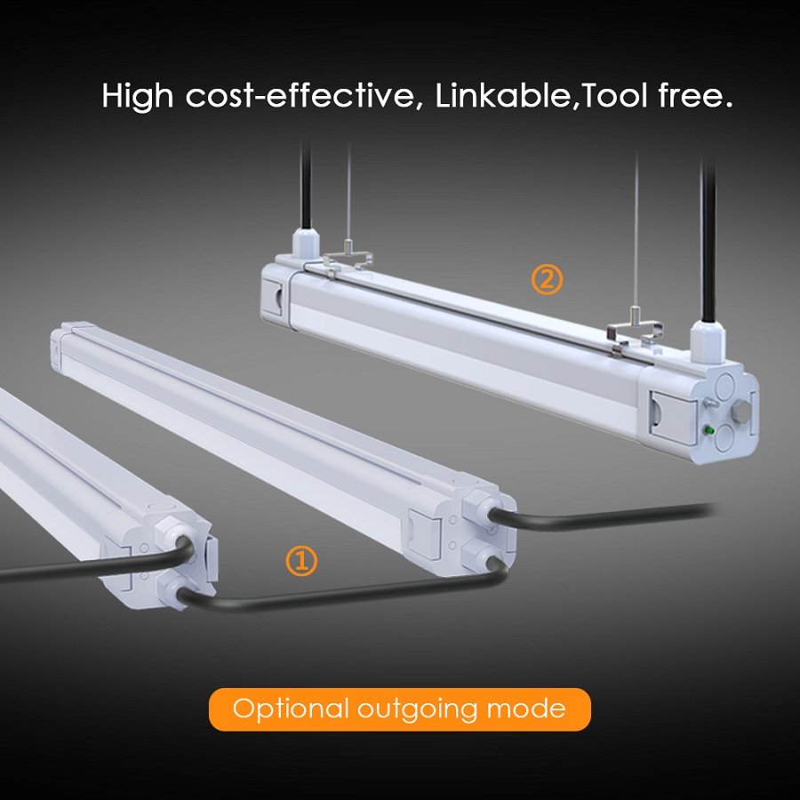 Wholesale IP65 outdoor led batten ceiling light 4 ft 150lm/w easy installation shopping mall