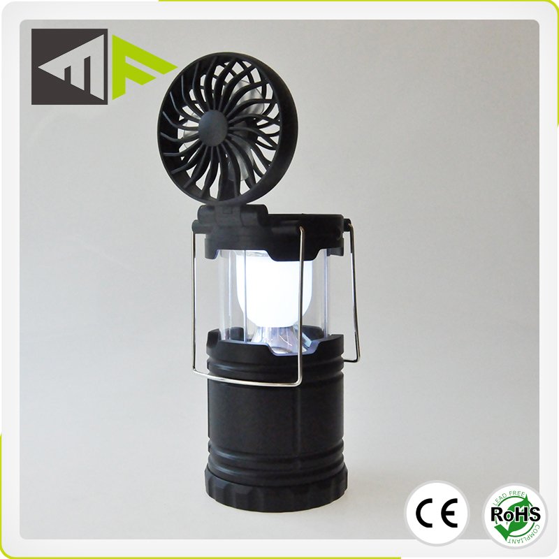 New Product Portable SMD AA Battery Multi-functional Outdoor LED Camping Lantern with Tent Ceiling Fan