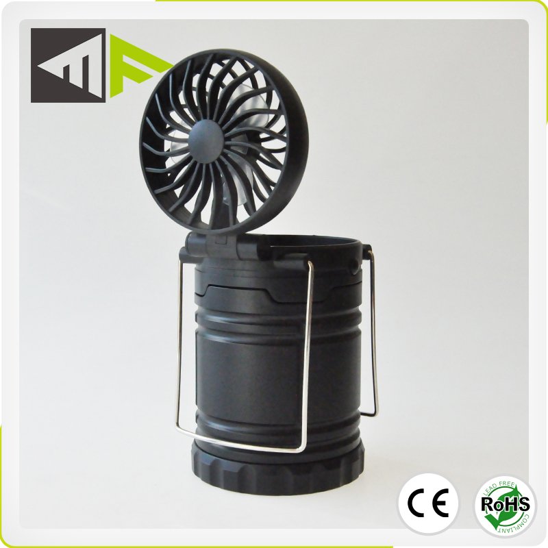 New Product Portable SMD AA Battery Multi-functional Outdoor LED Camping Lantern with Tent Ceiling Fan