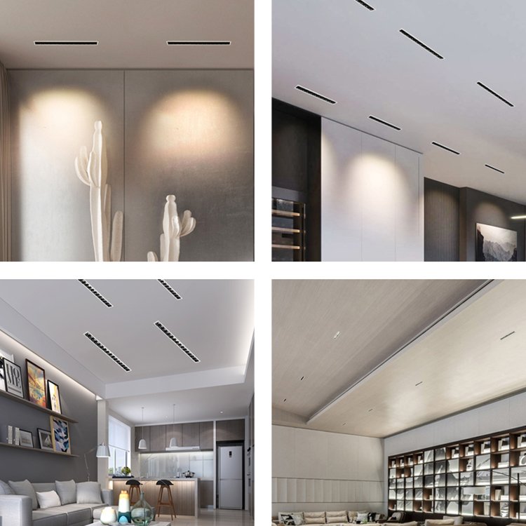 2023 Hot Sale White Recessed Hotel Home Linear Ceiling Downlight LED Linear Grille Lamp