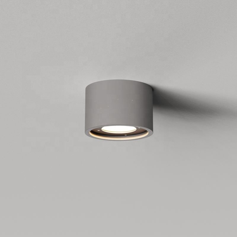 Factory Outlet Modern Small Outdoor Grey Concrete finish Ceiling Lighting Fixture