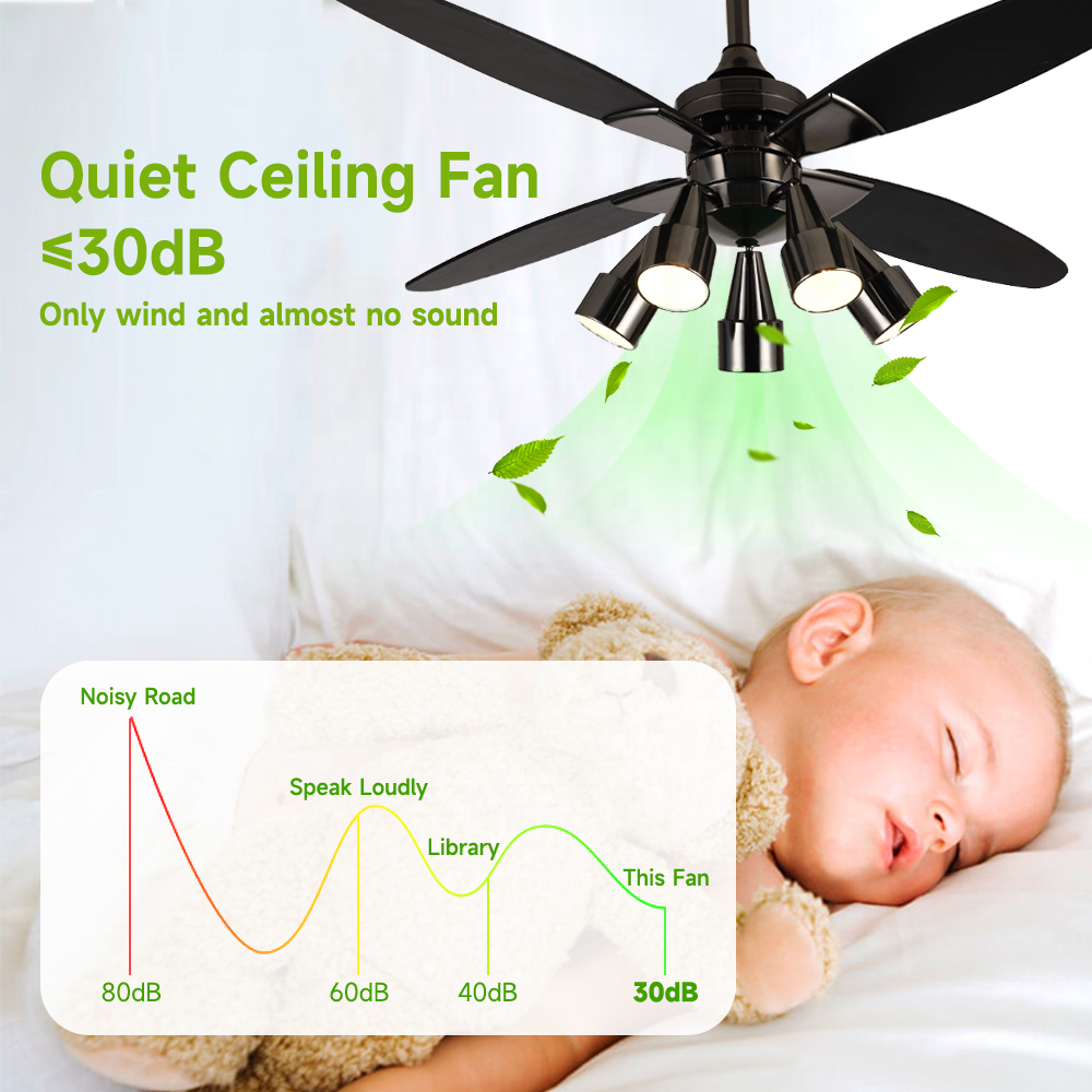 48" Plywood Modern ceiling fan light decorative remote AC chandelier fan