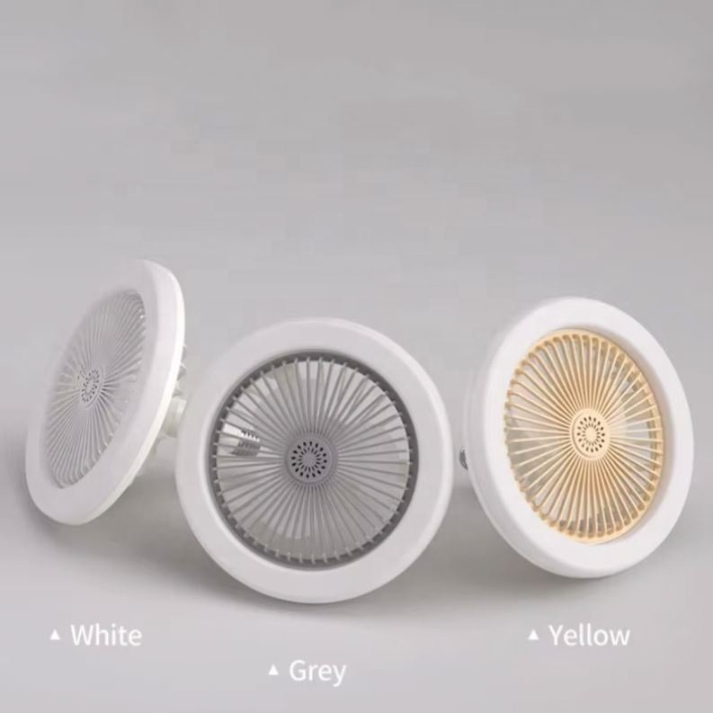 Best Seller Modern 3 Color Dimming Room Hotel Desk E27 360 Rotating Mini Fan Lamp Led Ceiling Fan With Light And Remote