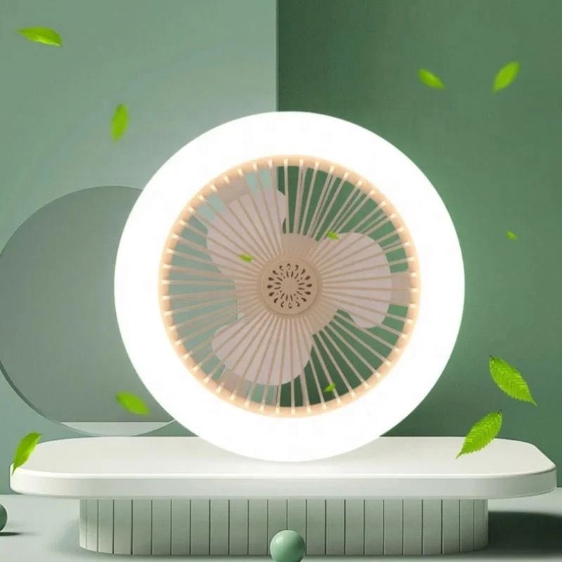 Best Seller Modern 3 Color Dimming Room Hotel Desk E27 360 Rotating Mini Fan Lamp Led Ceiling Fan With Light And Remote