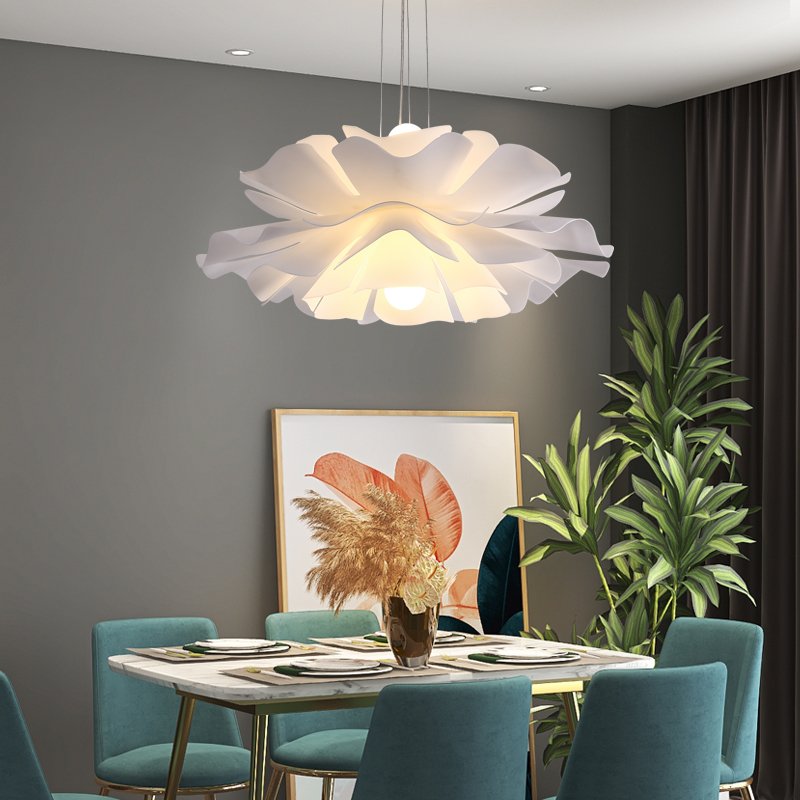 Ceiling Bedroom Light Simple Modern Led Warm Indoor Outdoor Chandelier Nordic Design Petals Chandeliers Pendant Lights