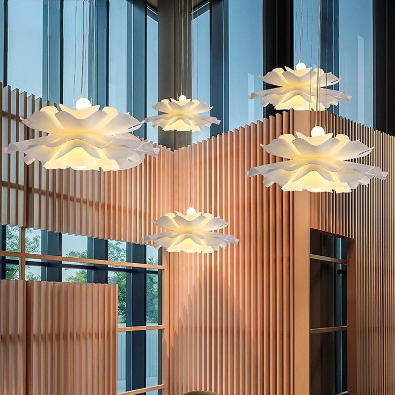 Ceiling Bedroom Light Simple Modern Led Warm Indoor Outdoor Chandelier Nordic Design Petals Chandeliers Pendant Lights