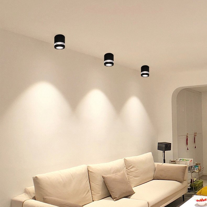 Circular surface mounted ceiling wall lamp, indoor and outdoor universal GU10 wall lamp Black rounded Ceiling Light
