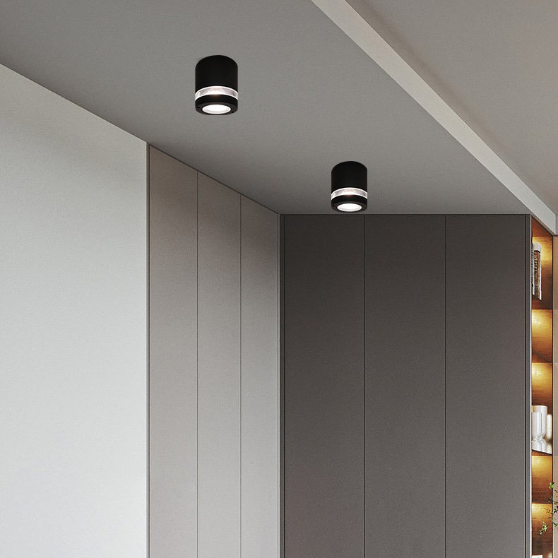 Circular surface mounted ceiling wall lamp, indoor and outdoor universal GU10 wall lamp Black rounded Ceiling Light