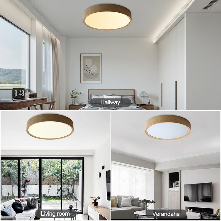 surface mounted wooden border 13.2 in indoor or outdoor corridor led ceiling lights for home ceiling living room