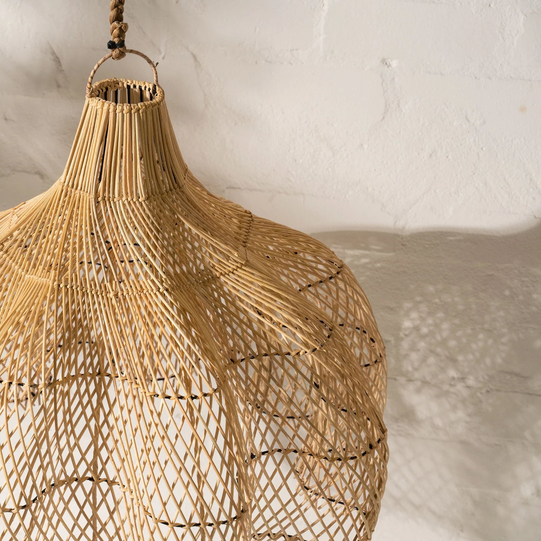Big size nice Rattan Scalloped Lampshade/Pendant Light indoor and out door decoration home