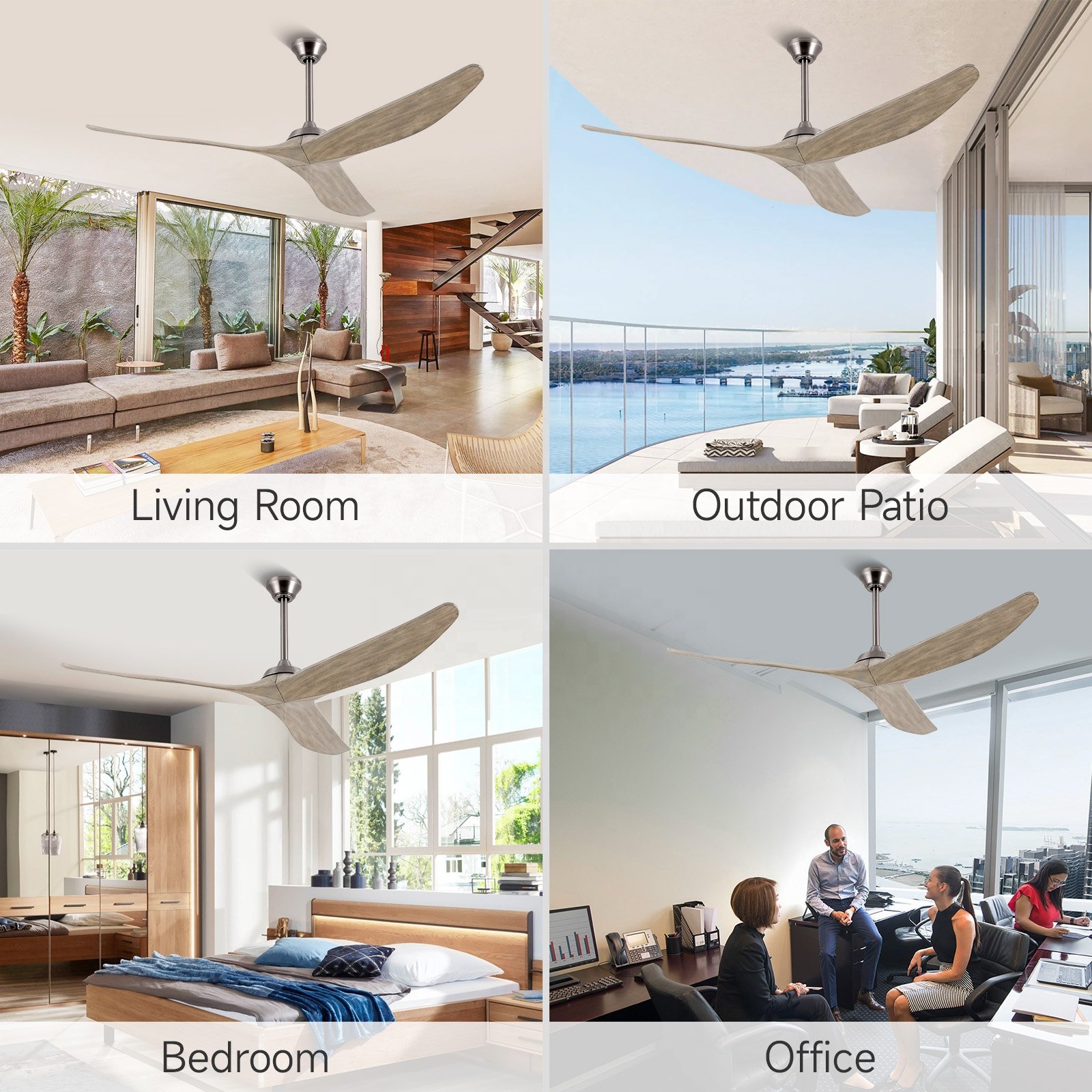60" Best price Decorative Wood Ceiling Fan with remote control Dc Motor Ceiling Fan For Home